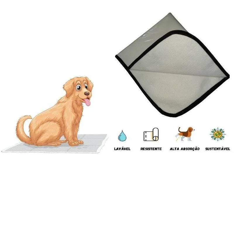 Kit 5 Tapetes Higiênico Lavável Alta Absorção P - 50x60 Cm