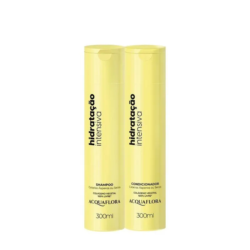 Kit De Cuidados Capilares Hidratação Intensiva Duo Limpeza Delicada Multicolorido Acquaflora 300ml