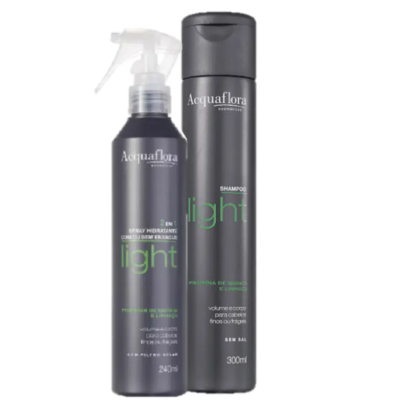 Acquaflora Light Spray Hidratante 240ml e Shampoo sem Sal 300ml