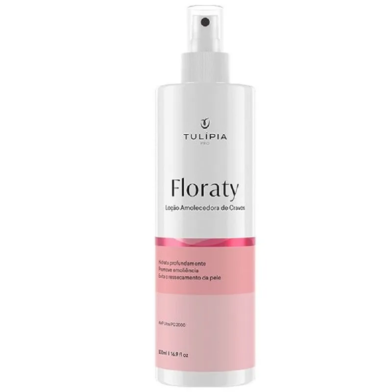 Floraty Loção Amolecedora De Cravos Tulípia 500ml Emoliência Sem Irritação, Ardência Ou Pinicação