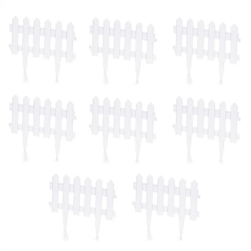 Kit 8 Cercas Plásticas Decorativas Jardim Mármore 40x29 Cm