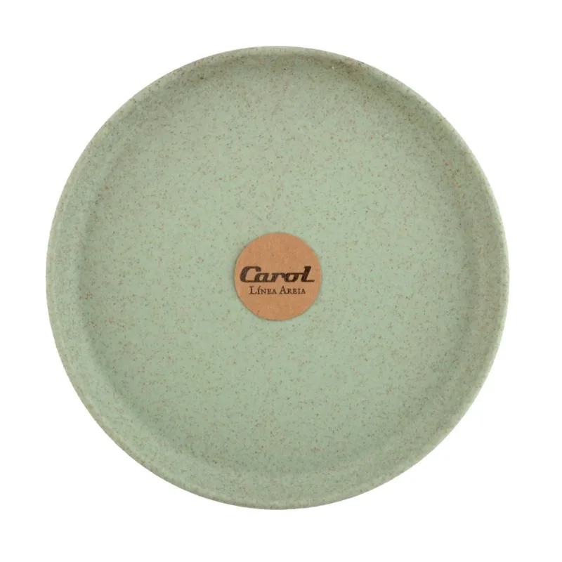 Plato 21 cm Carol verde línea areia