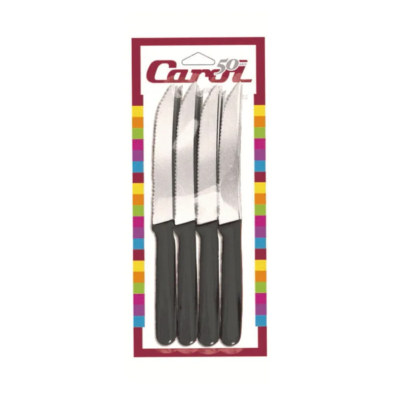Set cuchillos Carol mango plástico negro x 12 uni