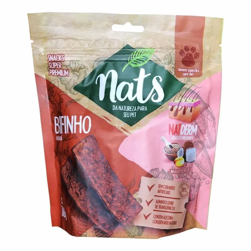 Bifinho Natural Natderm Petisco Para Cães Granola E Mamão