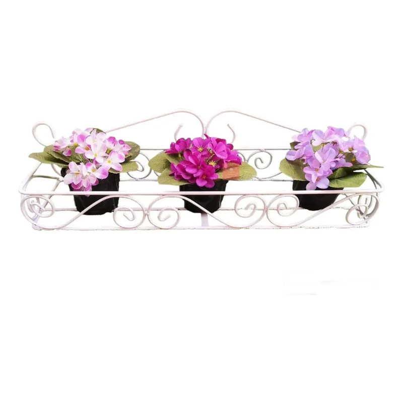 Jardineira Branca Para Vasos De Flores 60cm Cactos/suculenta