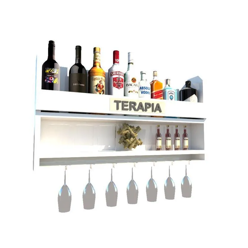 Barzinho De Parede Bar Adega Bebidas Porta Taças Mdf Branco