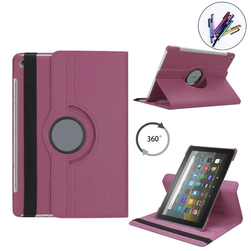 Capa 360 P/ Amazon Fire Hd8 2022 + Caneta Touch Roxo