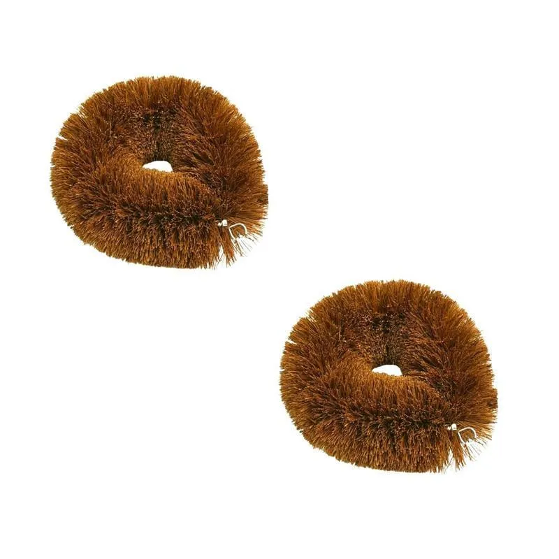 Kit 2 Escova Japonesa Fibra Natural De Coco Média Limpeza