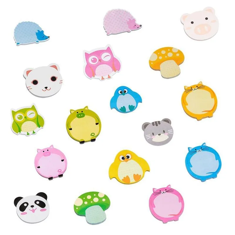 Kit 05 Mini Bloquinhos Adesivo Smart Notes Zoo Animais - brw