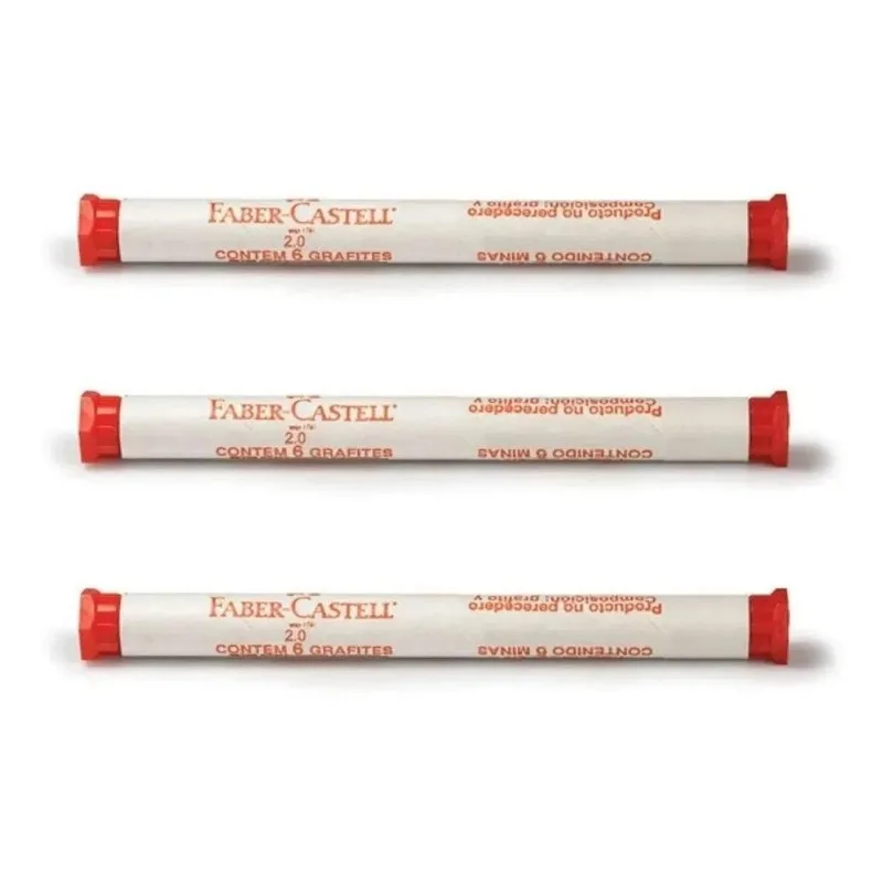 Grafite 2.0mm Hb Faber-castell 3 Estojos Com 6 Minas Cada