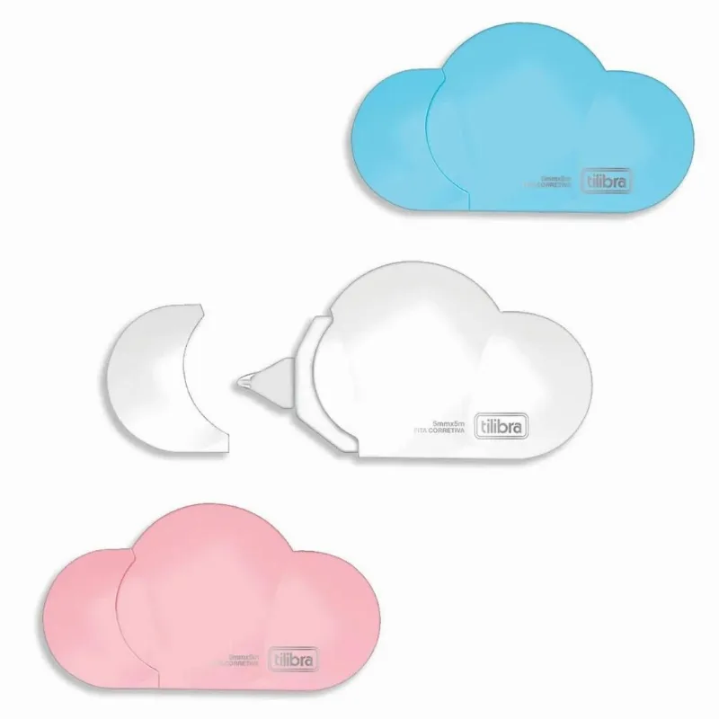 Kit Corretivo Em Fita Nuvem 3 Cores Tilibra - Fita Corretiva