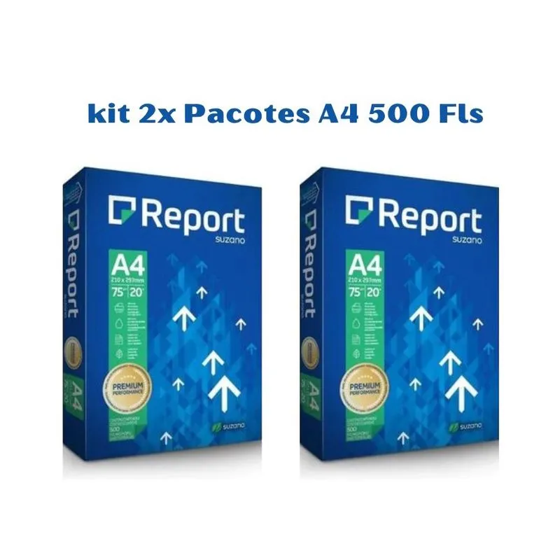 Papel Sulfite Branco 500 Folhas Report Premium A4 75g 2 Pct.
