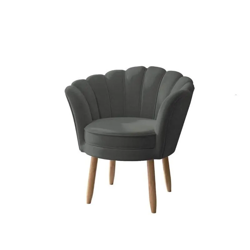 Poltrona Para Quarto Decoração Confortável Balaqui Decor Cor: Cinza