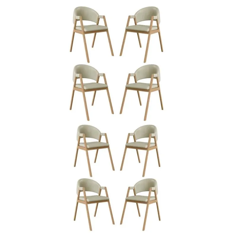 Kit 8 Cadeiras Mesa Jantar Suellen Versátil Reforçada Corino