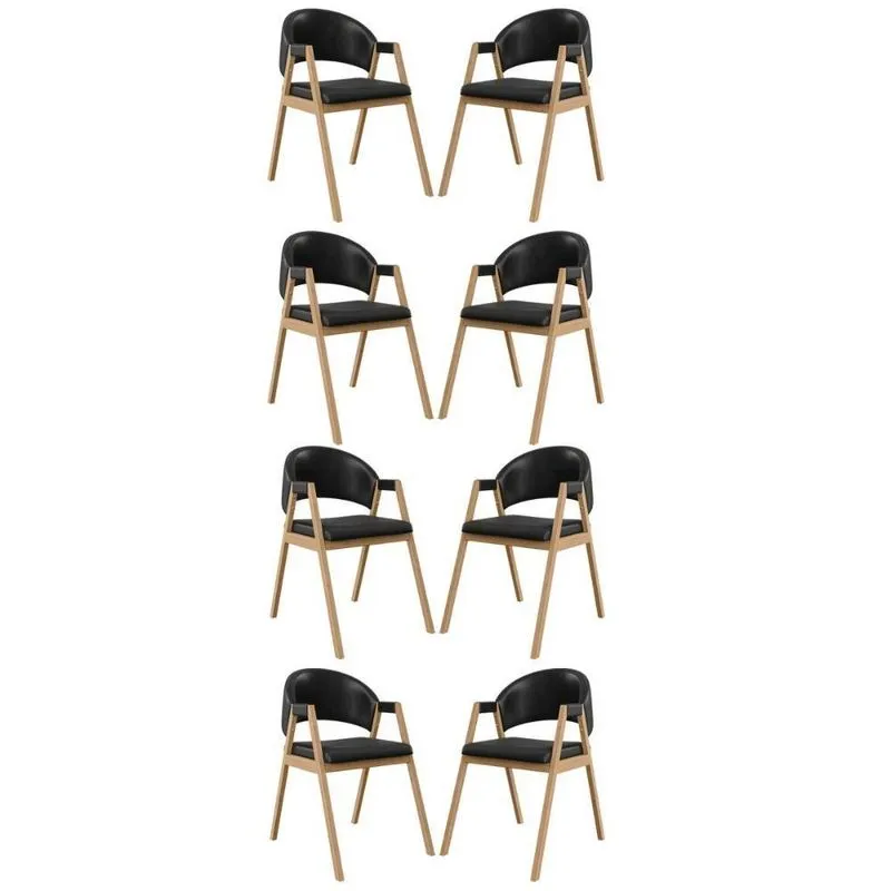 Kit 8 Cadeiras Mesa Jantar Suellen Versátil Reforçada Corino Preto