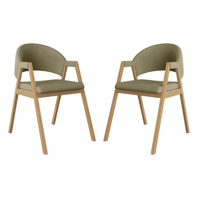 Kit 2 Cadeiras Para Mesa De Jantar Moderna Linho Balaqui Bege