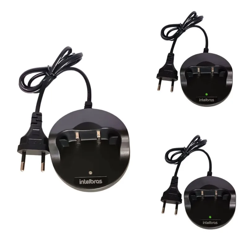 3 Carregador Intelbras Base Rádio Comunicador Rc3002 G2 Bivolt