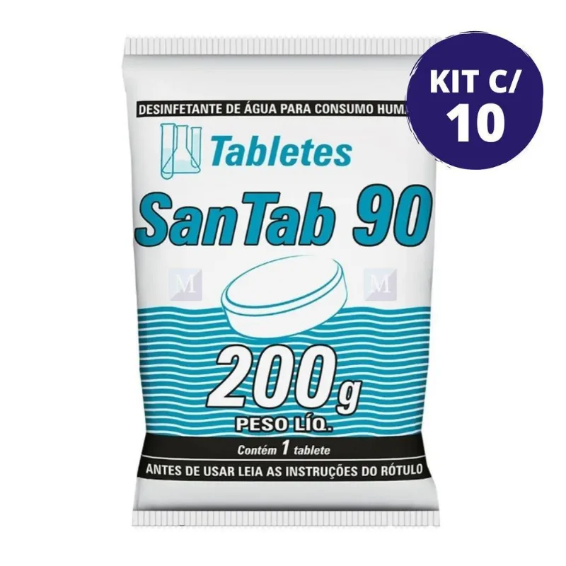 Kit 10 Pastilhas Desinfecção Água Consumo Humano Santab 9