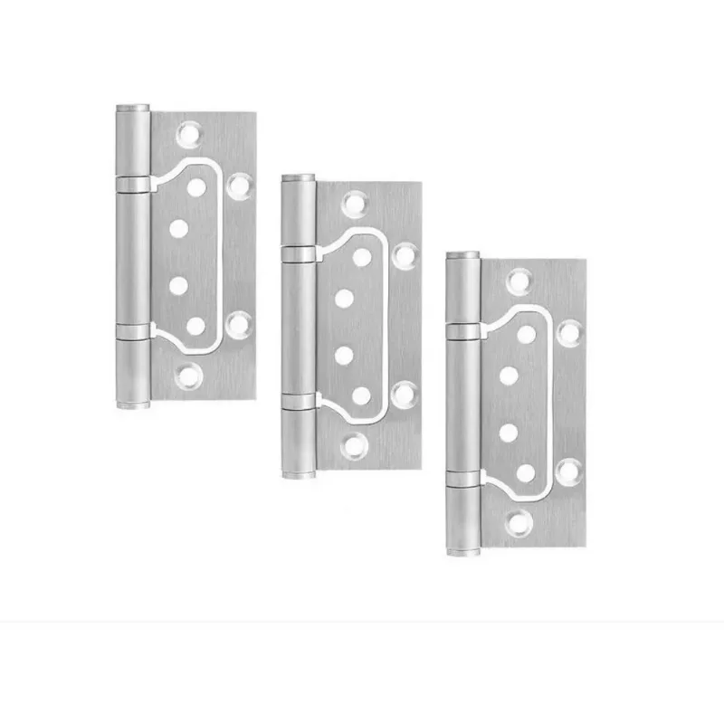 Kit 3 Dobradiças Sobrepor Inox Ganox