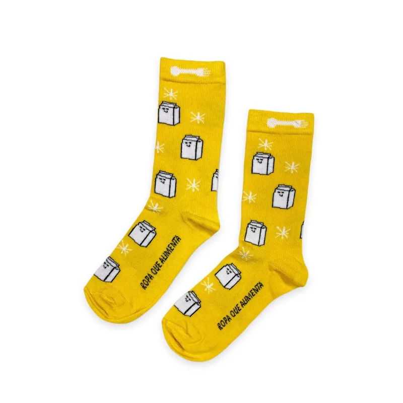 Zoquete Tex con estampa lichi niños talle 3/4A amarillo