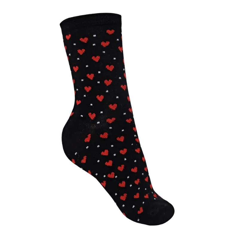 Media Tex quarter fantasía corazón talle Unico negro