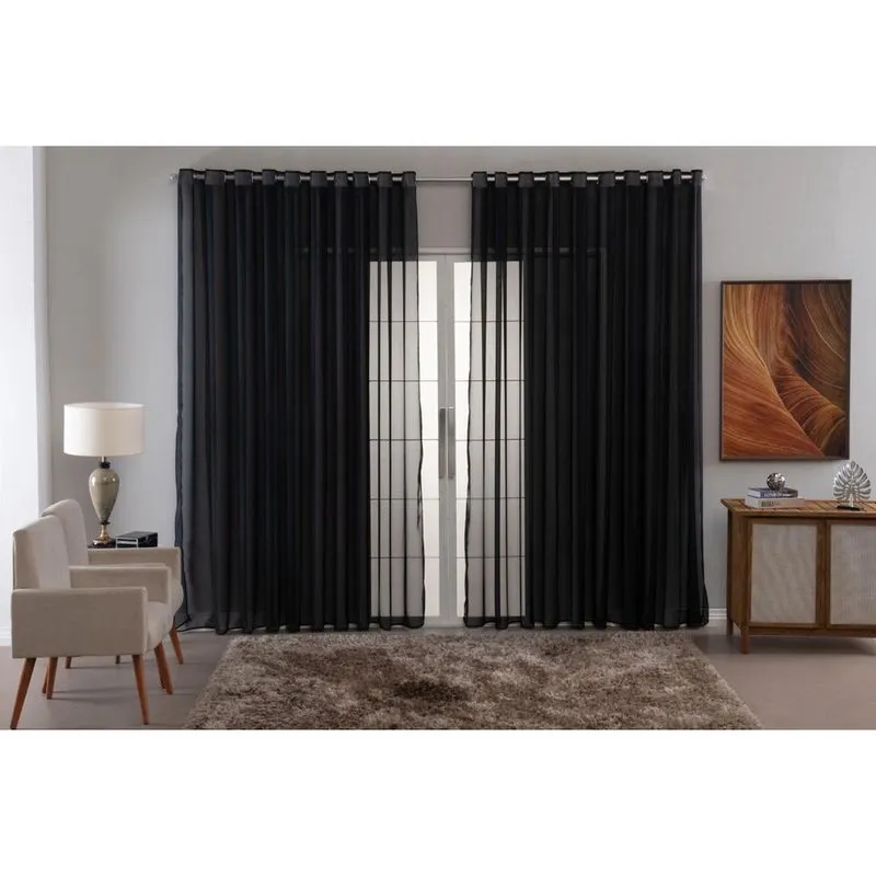 Cortina Voal Liso Delicate Quarto Sala Transparente 600X2,20