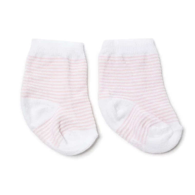 Zoquete Tex algodón y lycra rayado infantil talle acimiento blanco
