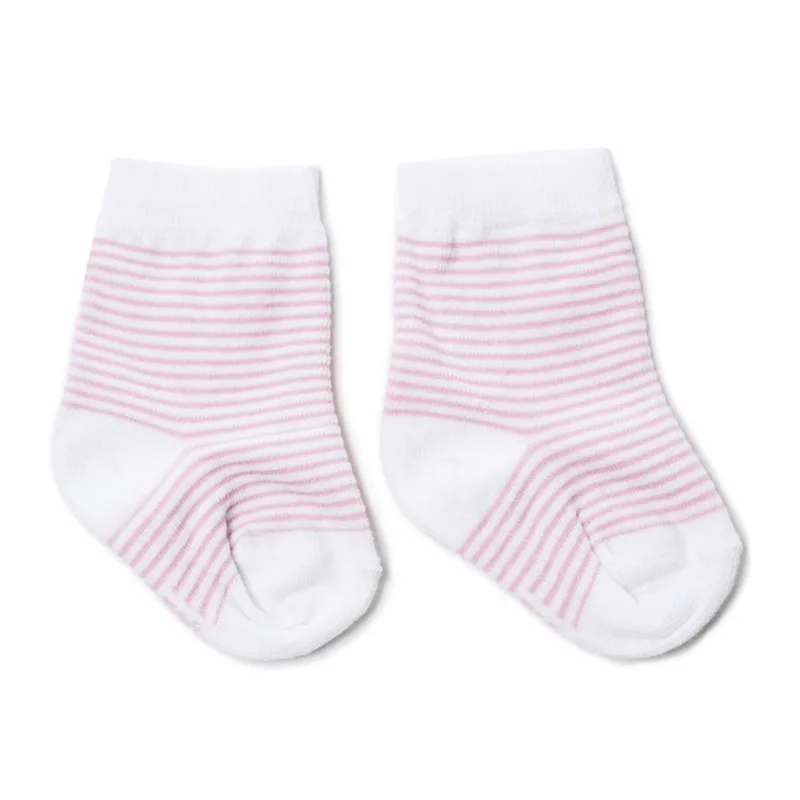 Zoquete Tex algodón y lycra rayado infantil talle 3-6 meses rosa