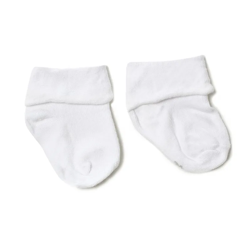 Media Tex puño volcado triple roll infantil talle 6-12 meses blanco