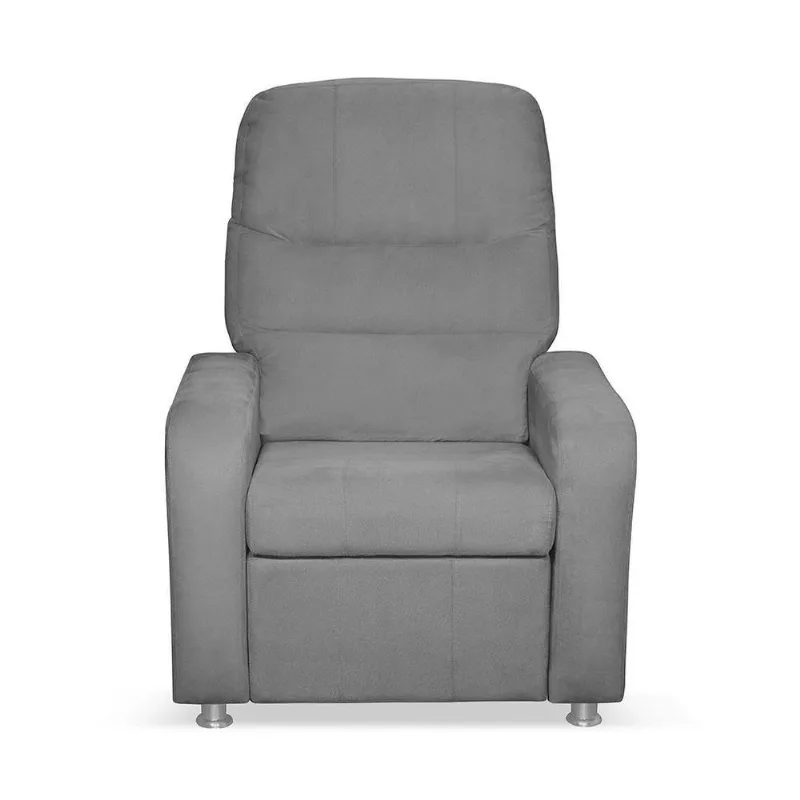 Cadeira Poltrona Do Papai Reclinável Confortável Suede Cinza Claro