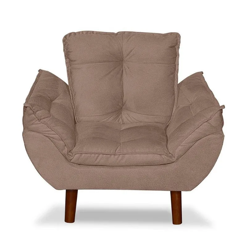 Poltrona Infantil Opala Suede Café Tucanos Estofados