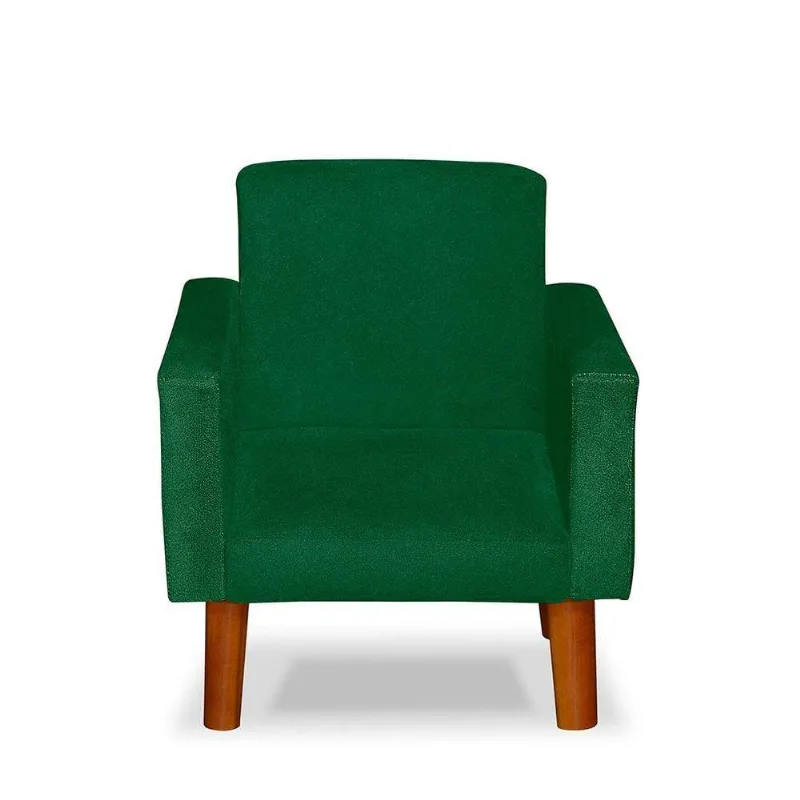 Mini Poltrona Cadeira Infantil Nina De Criança Suede Verde