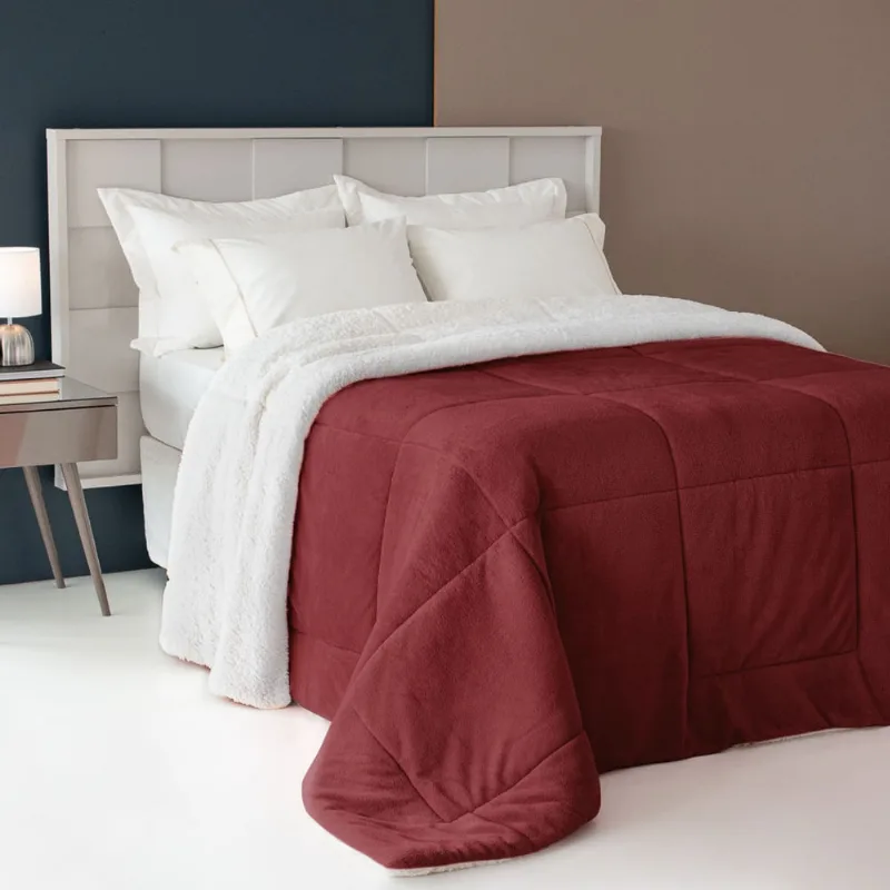 Coberdrom Casal Queen Cobertor Edredom Manta Soft e Sherpa Quente e Macio Inverno 1 Peça