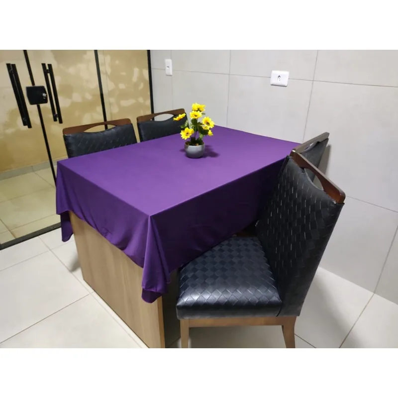 Toalha de Mesa de Cozinha Copa Sala de Jantar 4 Lugares 1,40m x 1,40m Malha Gel Roxo Uva