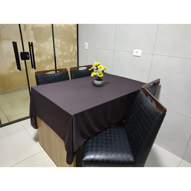 Toalha de Mesa de Cozinha Copa Sala de Jantar 4 Lugares 1,40m x 1,40m Malha Gel Tabaco