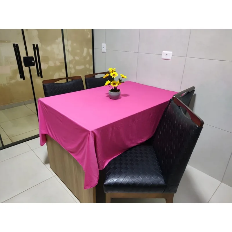 Toalha de Mesa de Cozinha Copa Sala de Jantar 6 Lugares 2,20m x 1,40m Malha Gel Pink