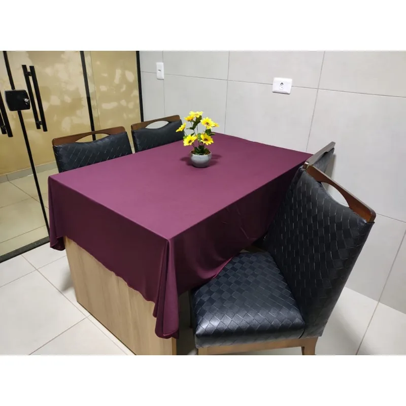 Toalha de Mesa de Cozinha Copa Sala de Jantar 10 Lugares 3,00m x 1,40m Malha Gel Vinho