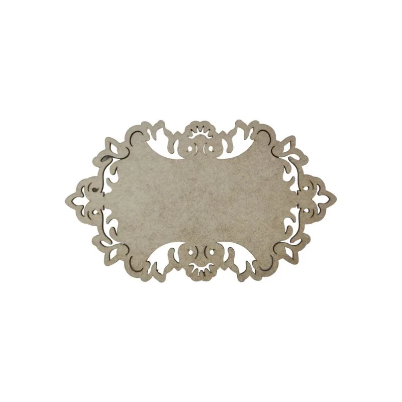 Placa Mdf Cru Artesanato Design Arabesco Floral 30cm