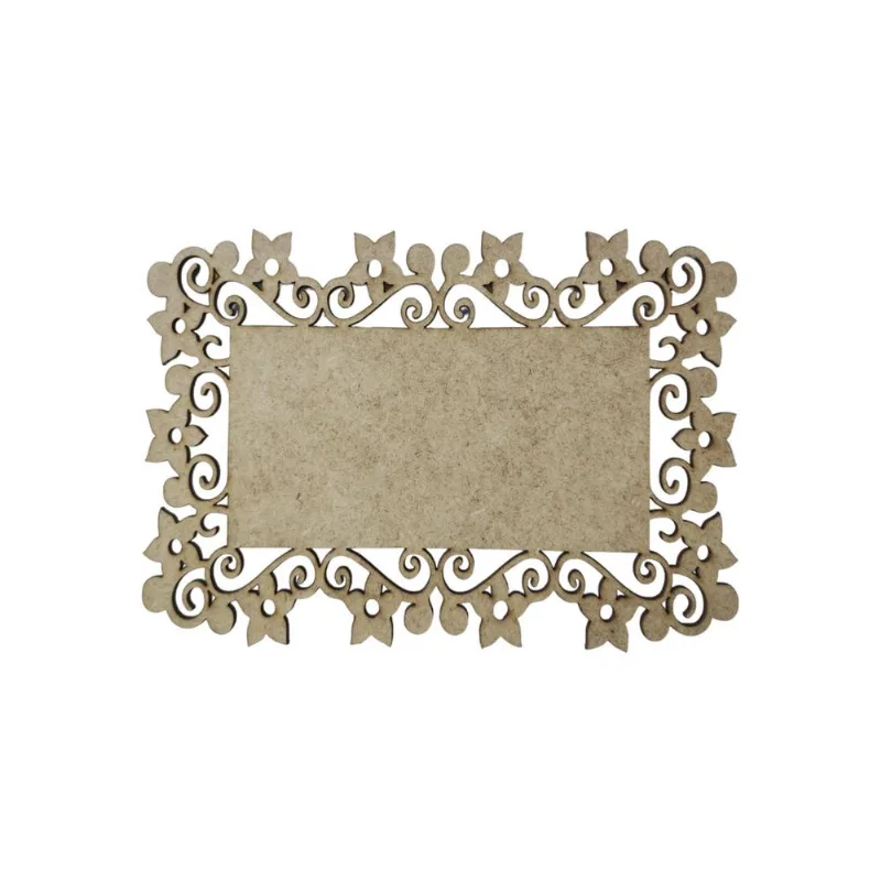 Placa Mdf Cru Artesanato Design Arabesco Flores 30cm