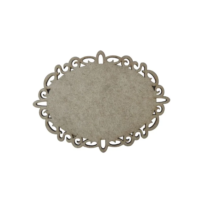 Placa Mdf Cru Artesanato Design Oval Arabesco 30cm