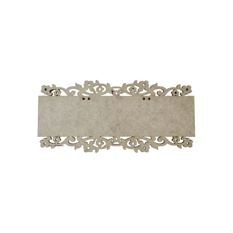 Placa Mdf Cru Artesanato Design Retangular Flores 30cm