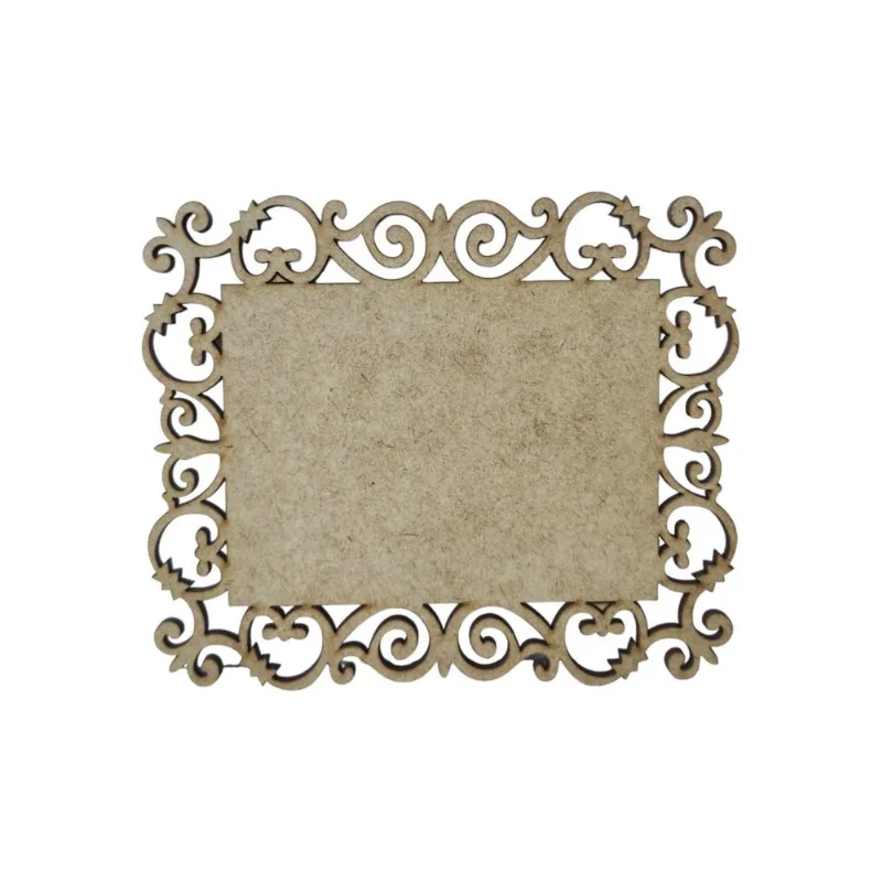 Placa Mdf Cru Artesanato Design Quadrado Arabesco Liso 35cm