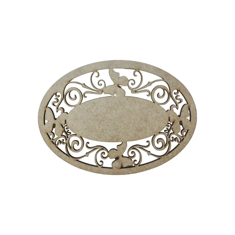 Placa Mdf Cru Artesanato Design Arabesco Borboletas 40cm