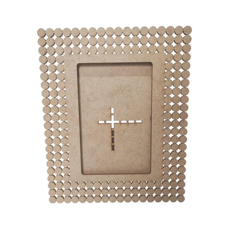 Kit 5 Porta Retrato Mdf Cru Foto 10X15 Pérola Artesanato