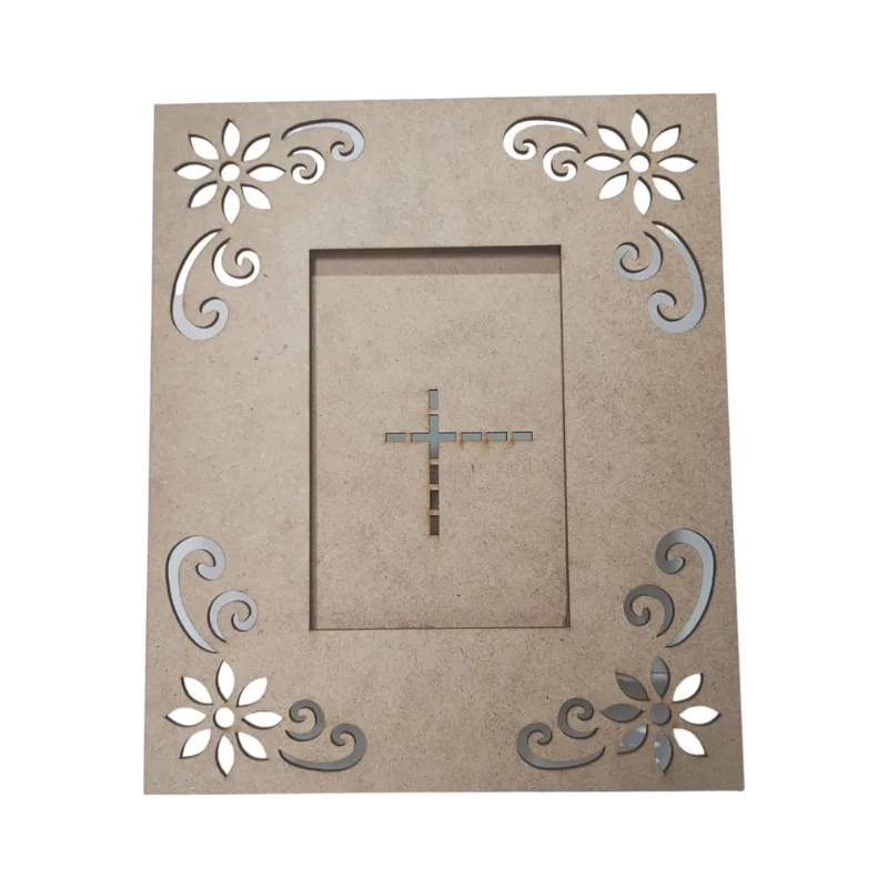 Kit 5 Porta Retrato Mdf Cru Foto 10X15 Decoração Flores