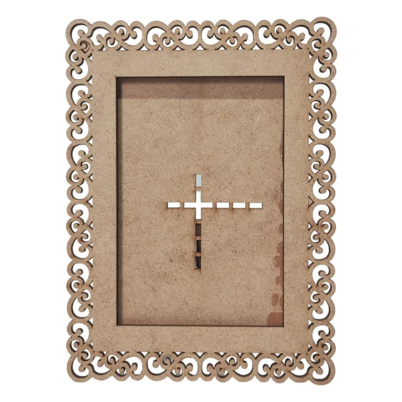 Kit 15 Porta Retrato Mdf Cru Foto 10X15 Arabesco Pérola