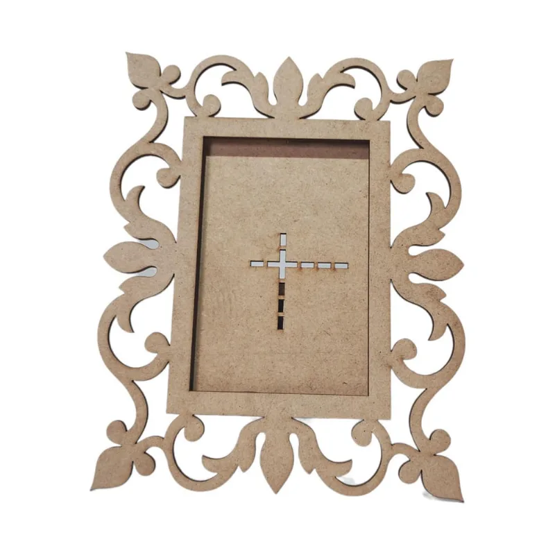 Kit 15 Porta Retrato Mdf Cru Foto 10X15 Arabesco Floral