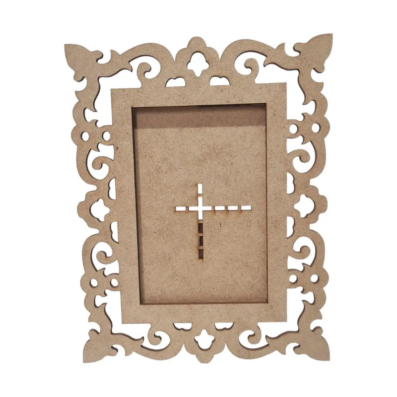 Kit 20 Porta Retrato Mdf Cru Foto 10X15 Arabesco Artesanato