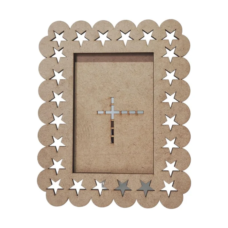 Kit 20 Porta Retrato Mdf Cru Foto 10X15 Estrelas Star