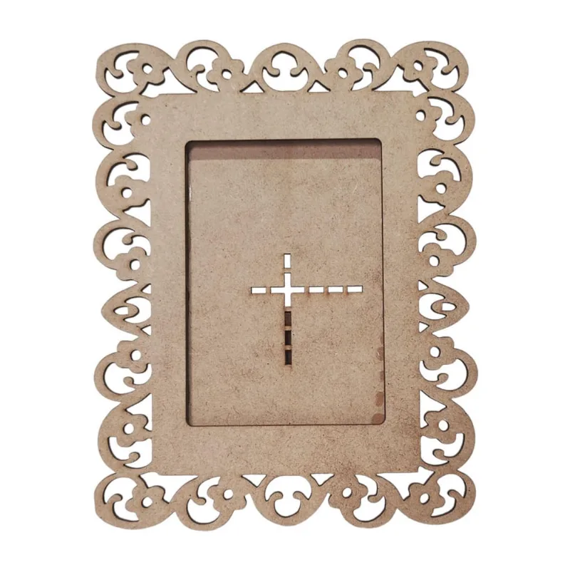 Kit 20 Porta Retrato Mdf Cru Foto 10X15 Arabesco Flores